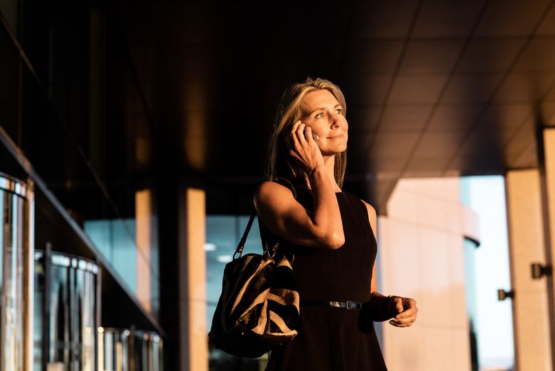 Businesswoman on mobile phone