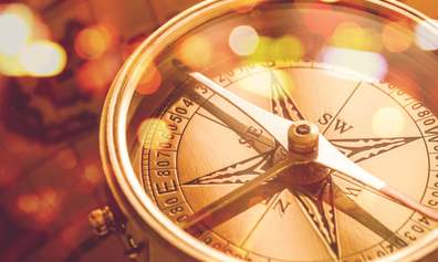 Retro vintage compass