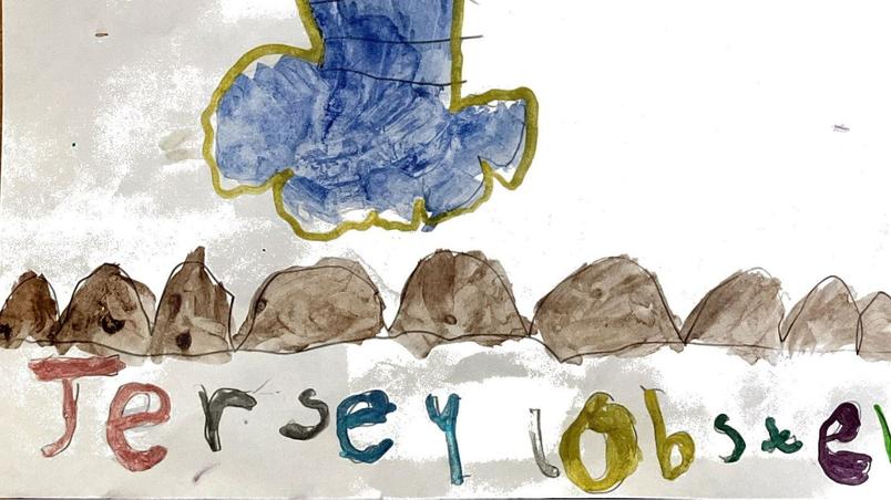 Child's drawing of a lobster