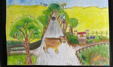 Child's drawing of a Jersey Cow