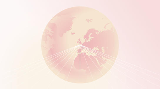 A Jersey Finance branded globe with stylised lines converging on Jersey