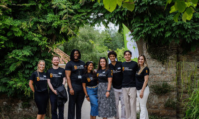 Baker &#38;amp; Partners staff in branded t-shirts at Durrell Zoo