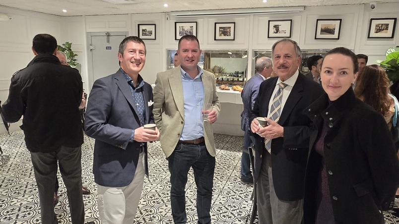 Jersey Finance's Philip Pirecki with guests at our 'Bulls, Bears and Bagels' breakfast event in Miami in January 2026