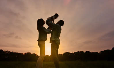 Family having fun in the sun