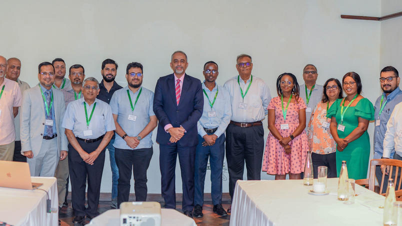 a line-up of business people