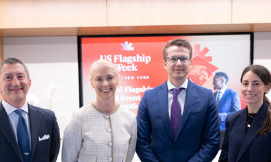 A line up of the panellists at Jersey's Finance's US Flagship Miami event, in May 2026, namely Philip Pirecki (Jersey Finance), Jill Britton (Jersey Financial Services Commission), Dilmun Leach (Walkers) and Kate Lashley (Sidley)