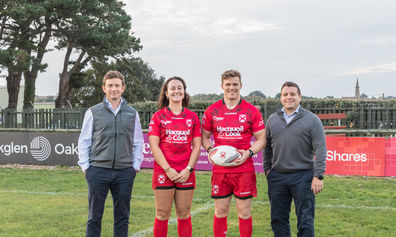 Photo of Jamie Crawford, Allan Stewart and JRFC players